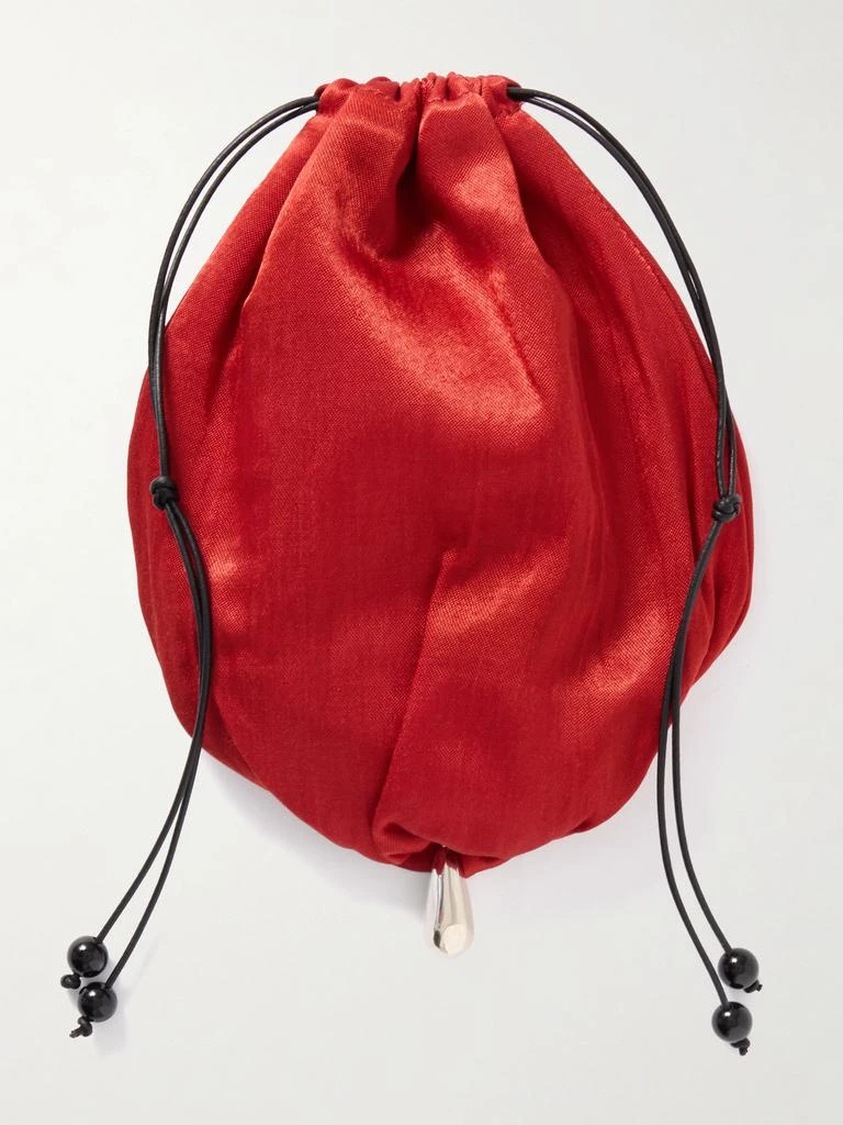 Sophie Buhai Teardrop Embellished Satin Drawstring Pouch