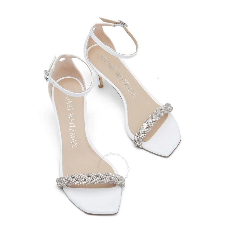 Stuart Weitzman Ladies White Nudistcurve 75 Highshine Sandals 3