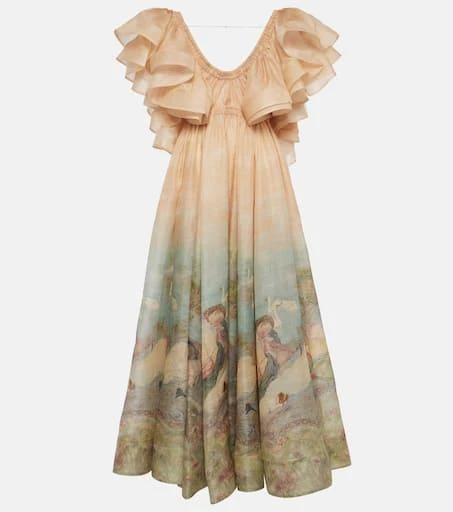 Zimmermann Lyrical linen and silk gown 1