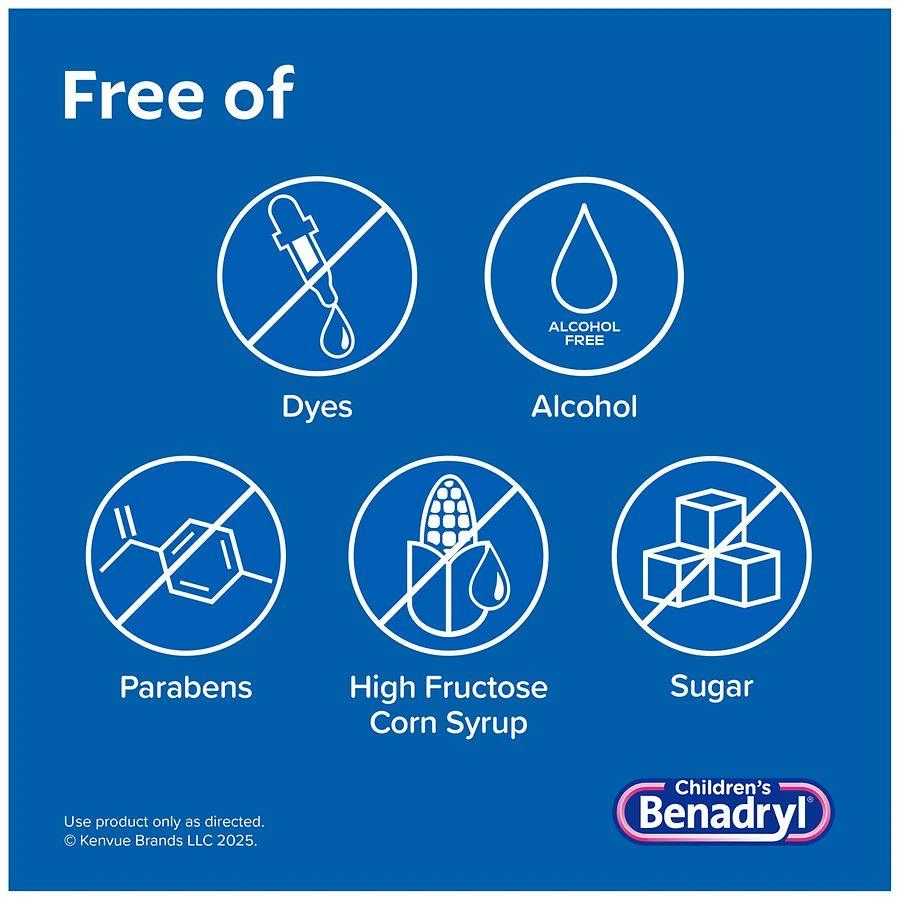Benadryl Children
s Dye-Free Allergy Relief Liquid, Bubble Gum 3