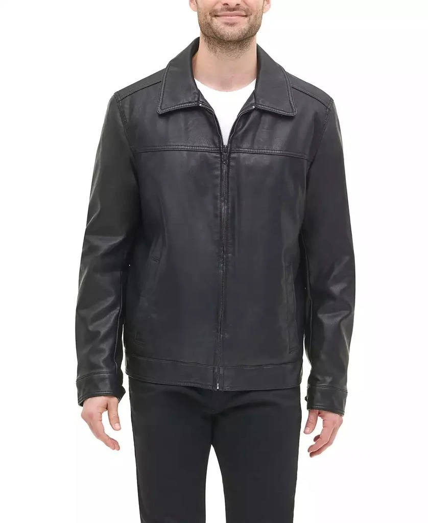 Tommy Hilfiger Men's Faux Leather Laydown Collar Jacket 1