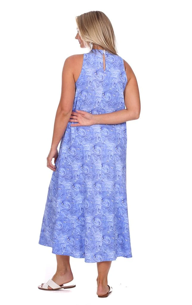 Duffield Lane Lennox Midi Dress in Blue Marble 2