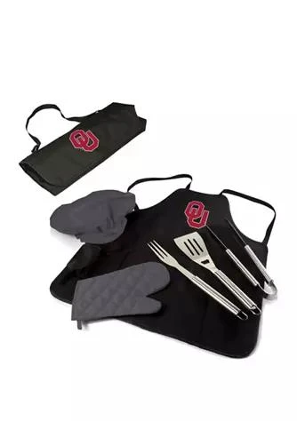 ONIVA NCAA Oklahoma Sooners BBQ Apron Tote Pro Grill Set