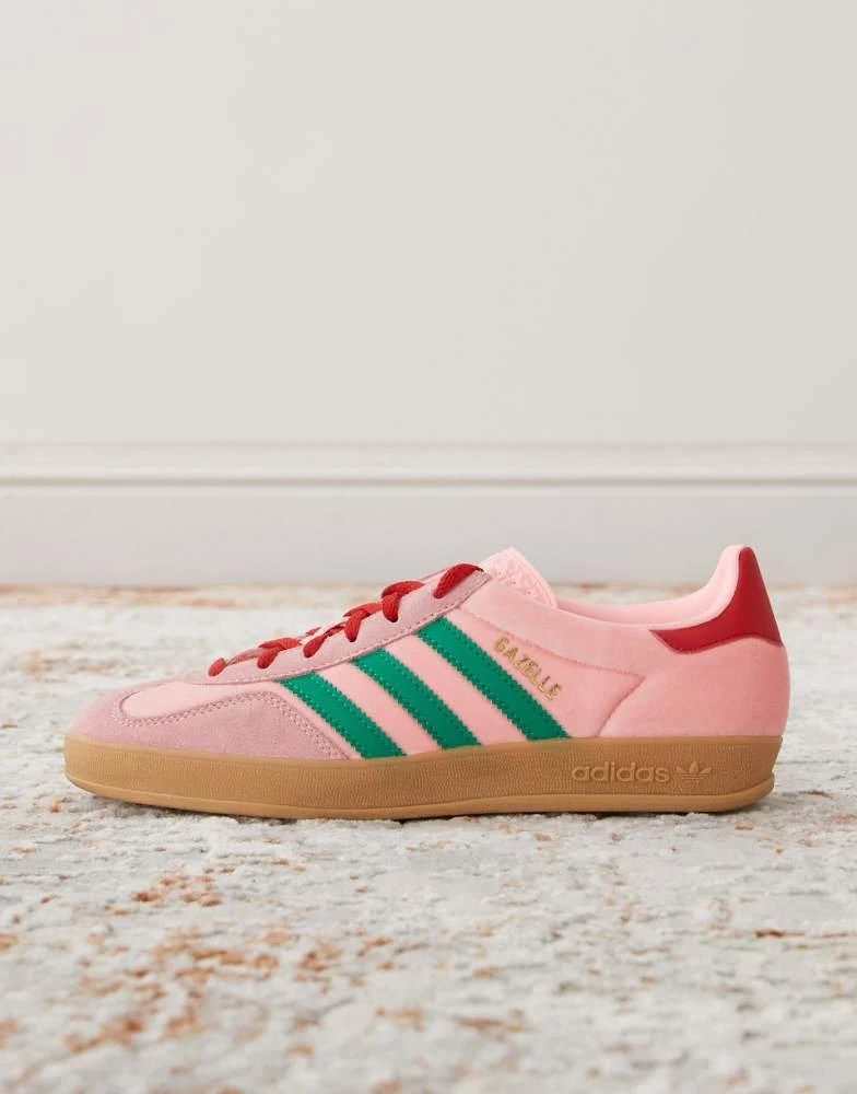 Adidas adidas Originals Gazelle Indoor trainers in green and pink 2