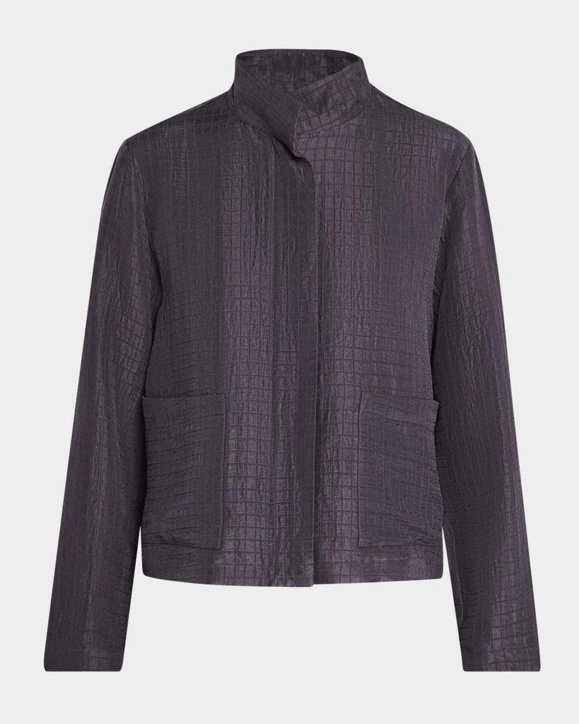 Eileen Fisher Stand-Collar Textured Jacket 1