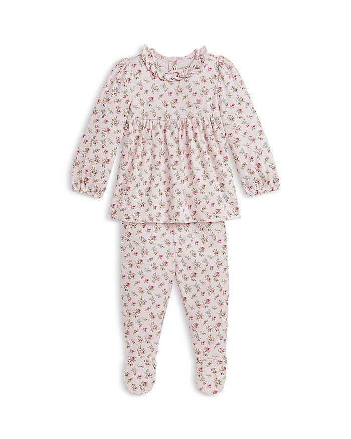 Ralph Lauren Girls' Floral Cotton Top & Footed Pants Set - Baby
