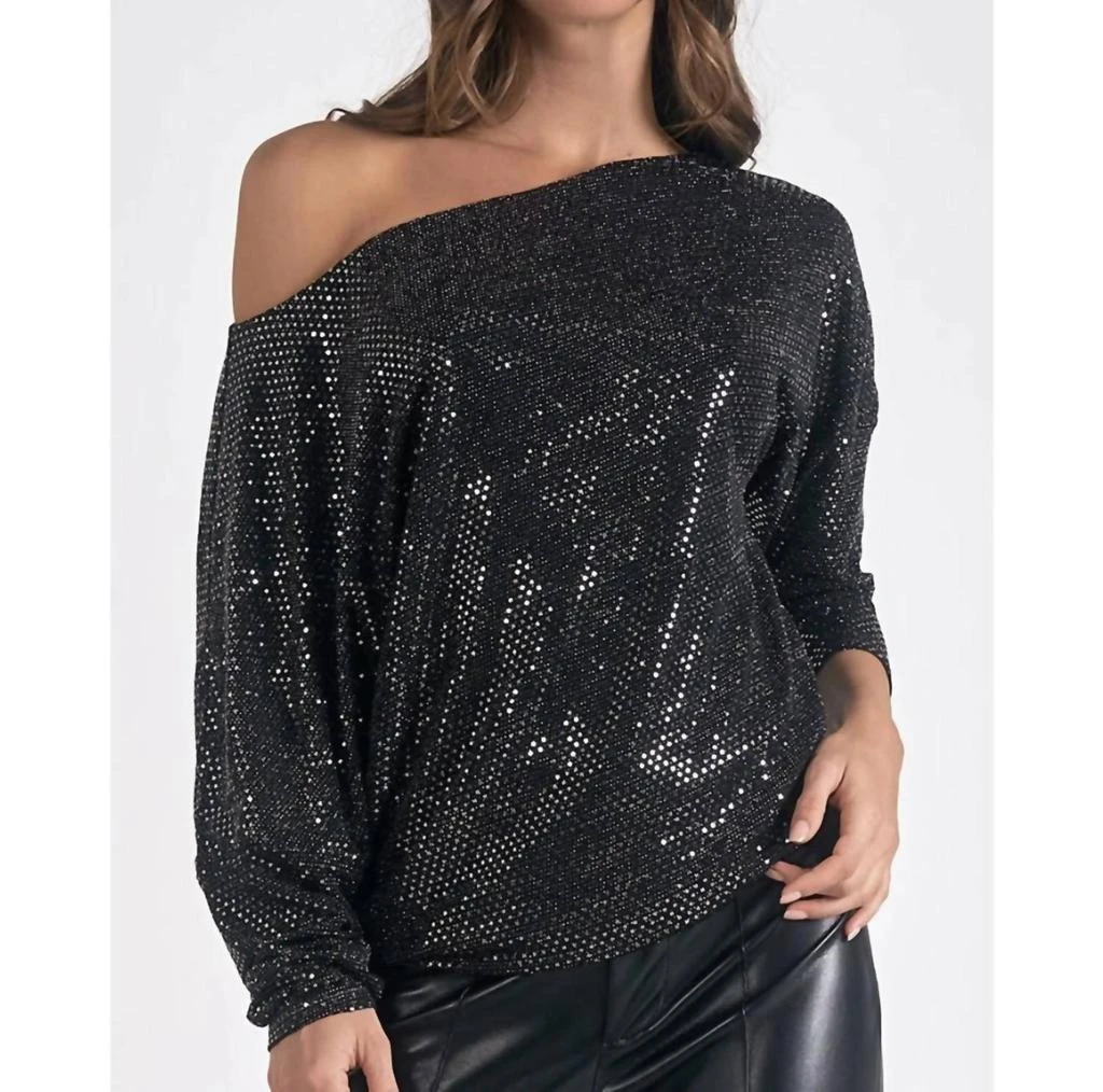 Elan Elan - Sparkle Off The Shoulder Top 1