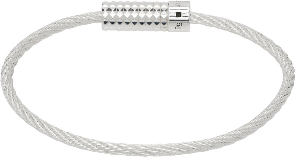 Le Gramme Silver Pyramid Guilloché Cable 'Le 9g' Bracelet