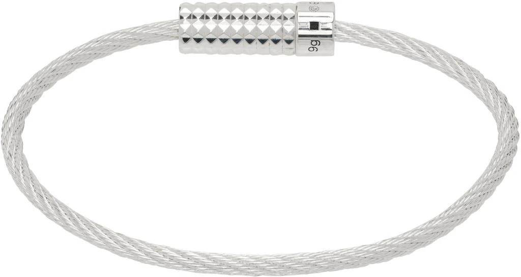 Le Gramme Silver Pyramid Guilloché Cable 'Le 9g' Bracelet 2