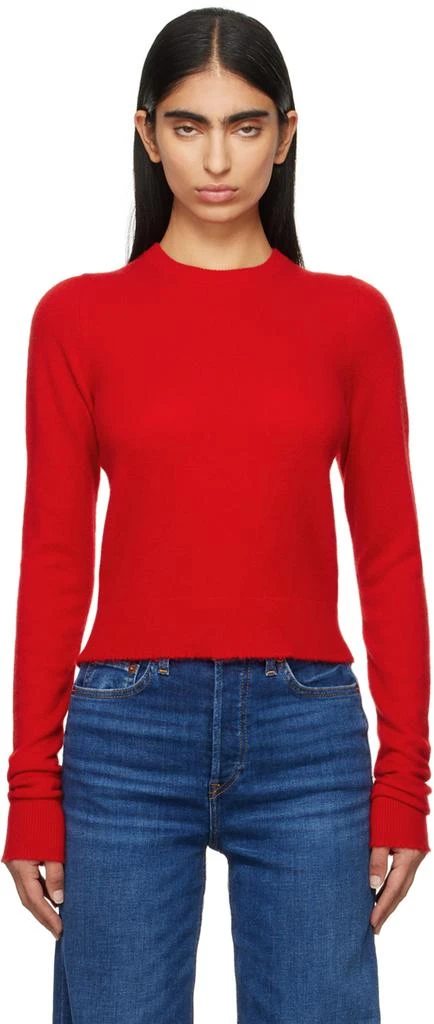 Re/Done Red Cashmere Crewneck Sweater 1