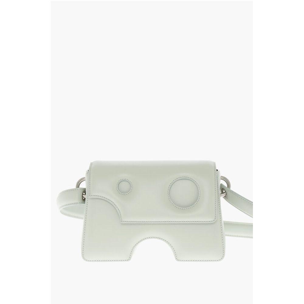 Off-White Off- Leather BURROW Crossbody Bag with Cut-Out Women's Details