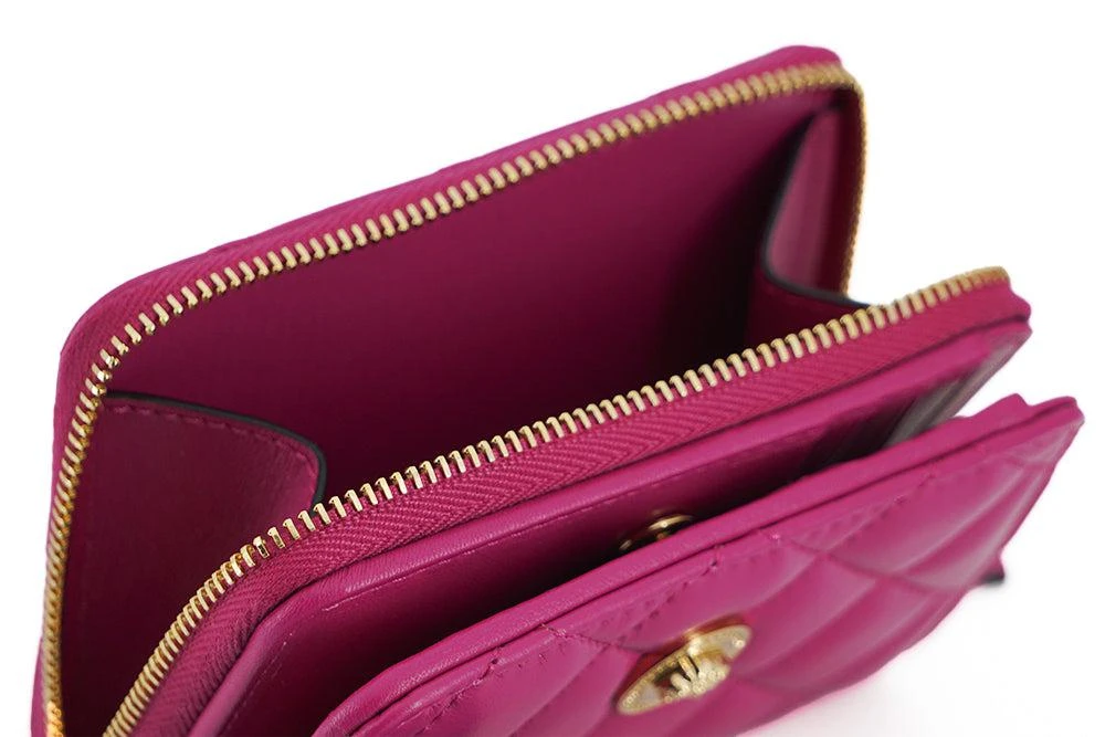 Versace Versace Purple Nappa Leather Bifold Zip Around Wallet 6