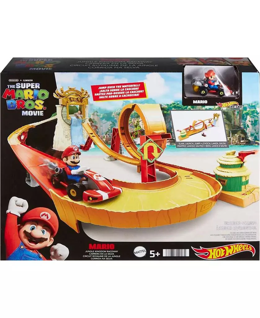 Hot Wheels The Super Mario Bros Movie Jungle Kingdom Raceway Playset with Mario Die-Cast Toy Car 4