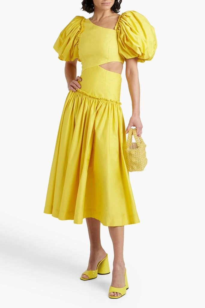 Aje Cutout linen-blend midi dress 2