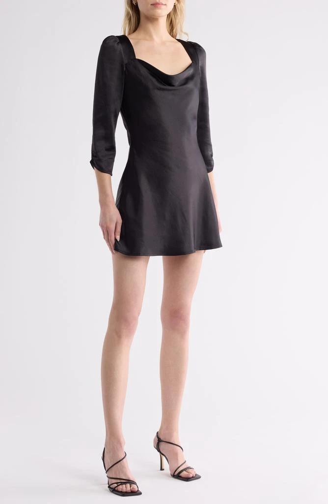 Lush Long Sleeve Satin Minidress 1