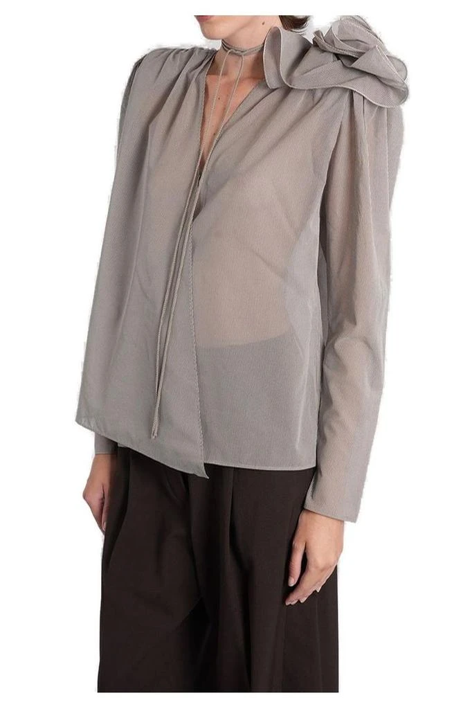 Magda Butrym Magda Butrym Padded Shoulder Rose Embellished Blouse 3