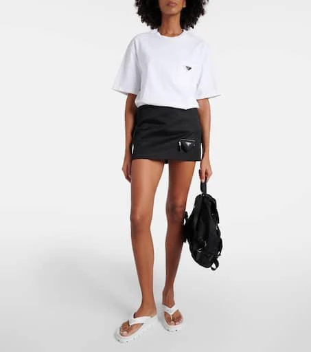 Prada Leather-trimmed thong sandals 2