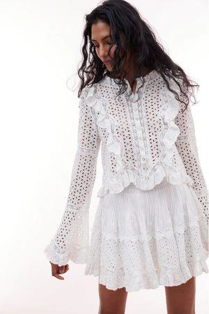 LOVESHACKFANCY Brightlin Blouse Off White 1