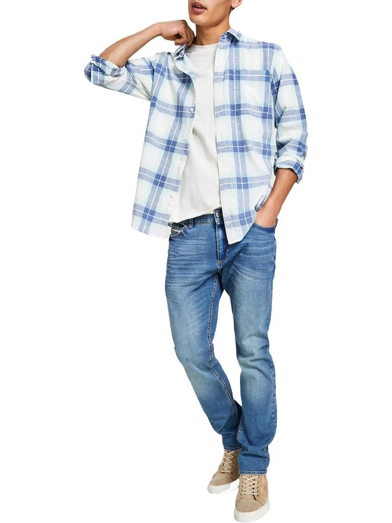 Sun + Stone Mens Plaid Cotton Button-Down Shirt 1