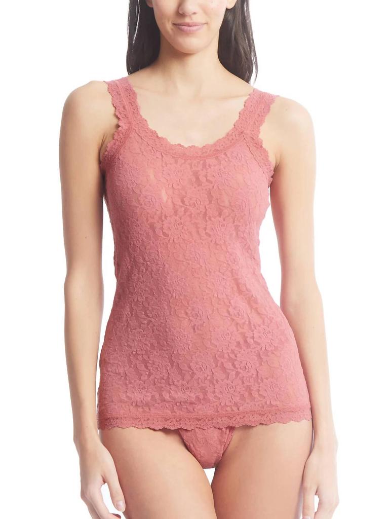 Hanky Panky Signature Classic Lace Cami Top In Desert Rose