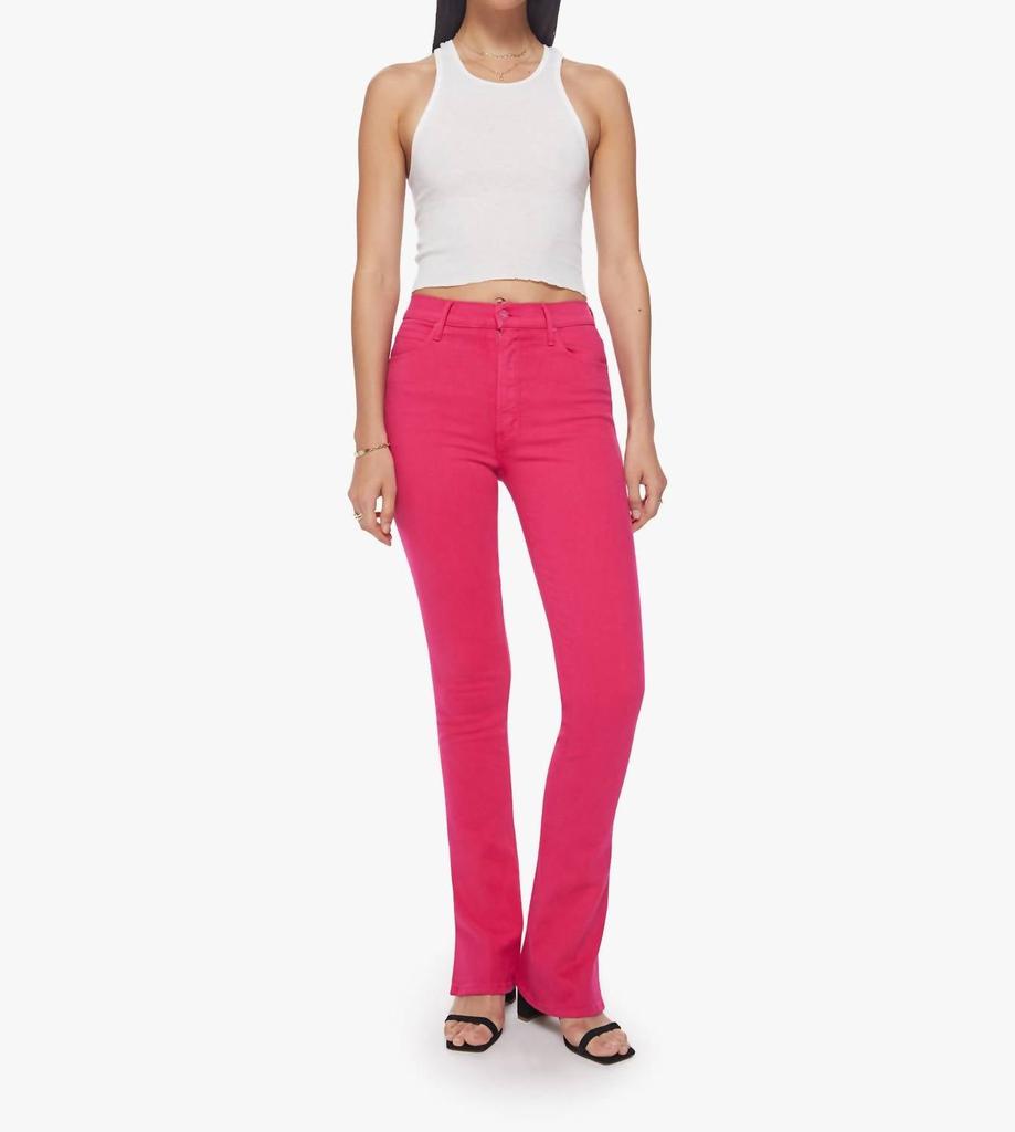 Mother High Waist Runaway Slice Pant In Raspberry Sorbet