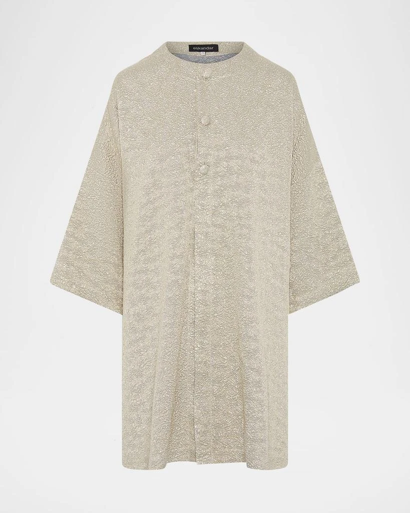 Eskandar Round-Neck Chinese Jacket (Very Long Length) 1