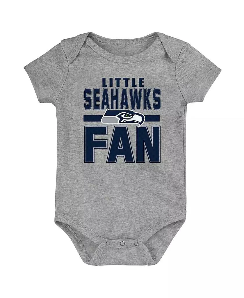 Outerstuff Newborn and Infant Boys and Girls Heathered Gray Seattle Seahawks Little Fan Bodysuit 1