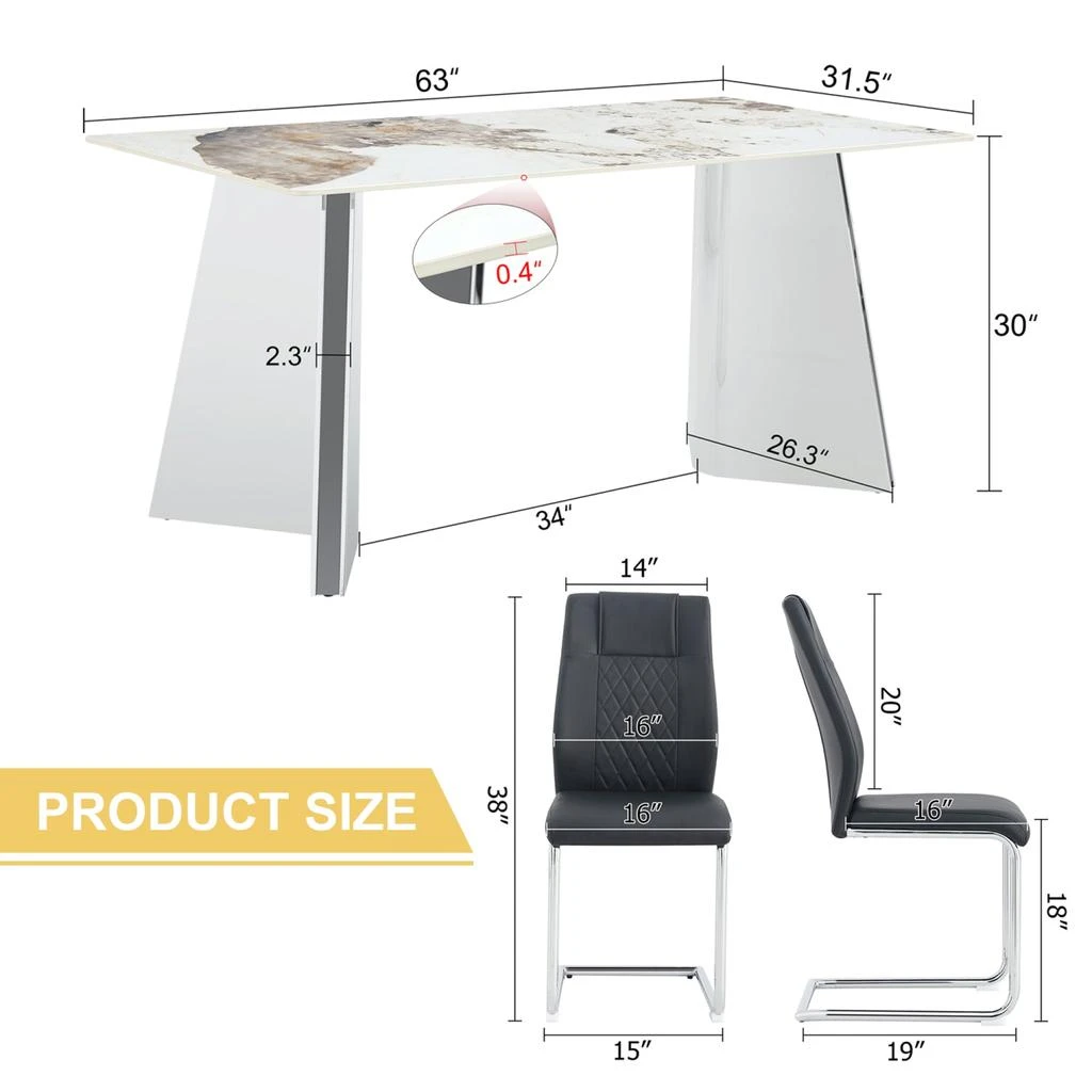 Streamdale Furniture Streamdale Luxurious Pandora Sintered Stone Table with Butterfly Legs
Chairs 4