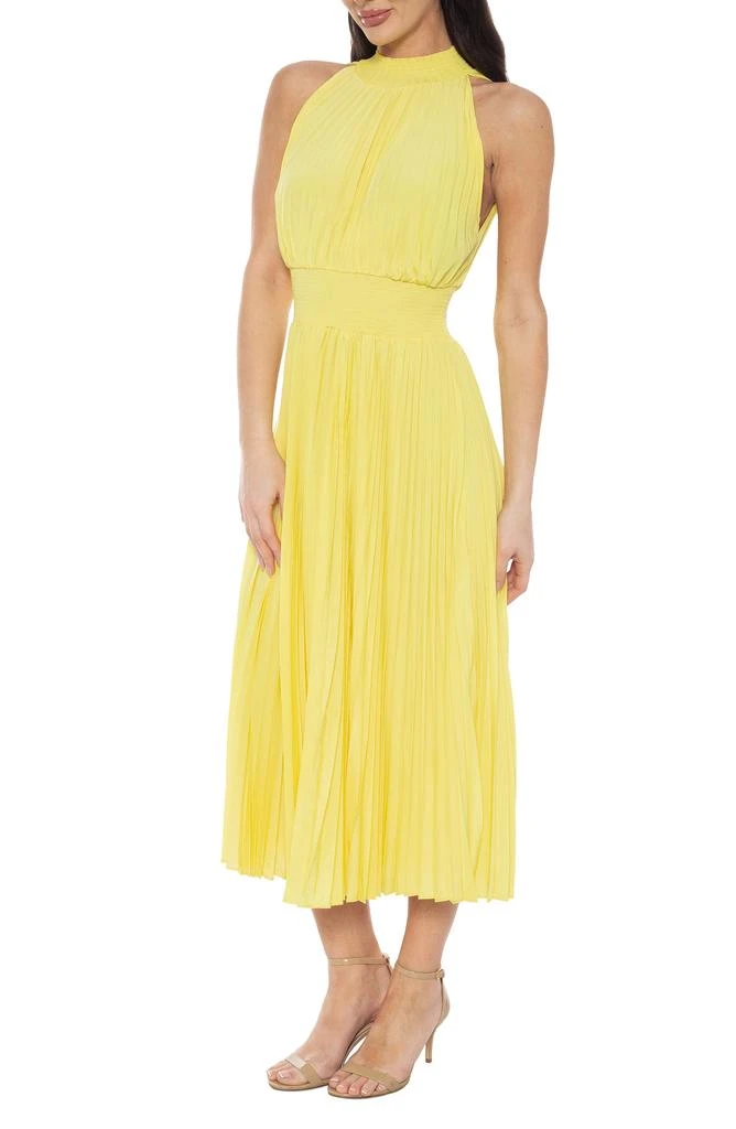 MARINA Mock Neck Smocked Waist Midi Dress 3