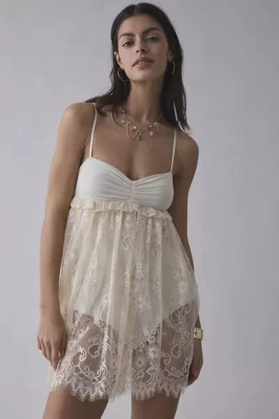 AFRM AFRM Aria Sheer Lace Babydoll Mini Dress 1