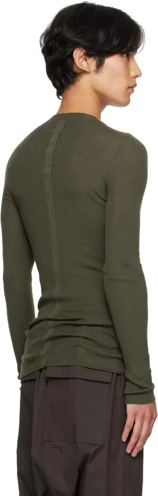 Rick Owens Khaki Concordians Ribbed Round Neck Sweater 3