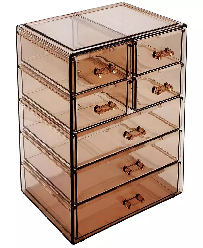 Sorbus 6 Drawer Clear Organizer Case for Cosmetics, Makeup and Jewelry (4 Large, 2 Small Drawers)