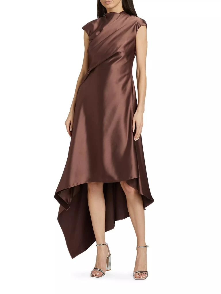 Amsale Draped Satin Asymmetric Cocktail Dress 3