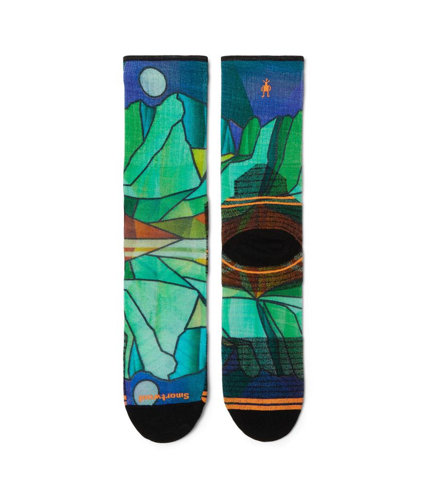 SmartWool Hike Targeted Cushion Mirror Mountain Print Crew Socks