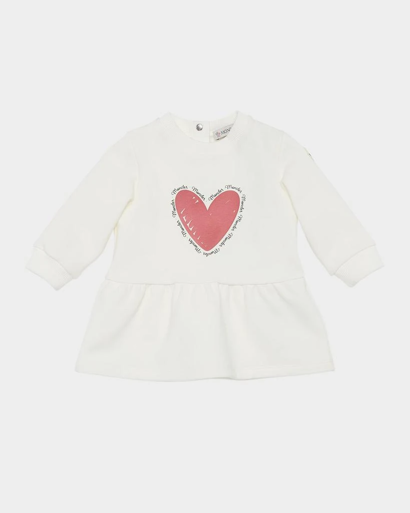 Moncler Girl
s Heart Logo-Print Sweatshirt Dress, Size 6M-3