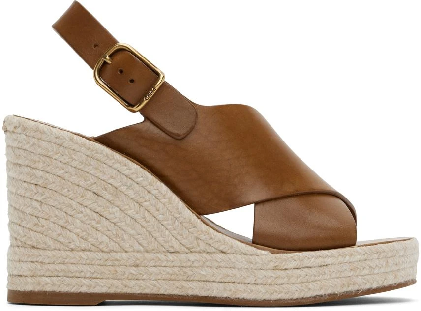 Chloé Brown Pary Wedge Espadrilles 1