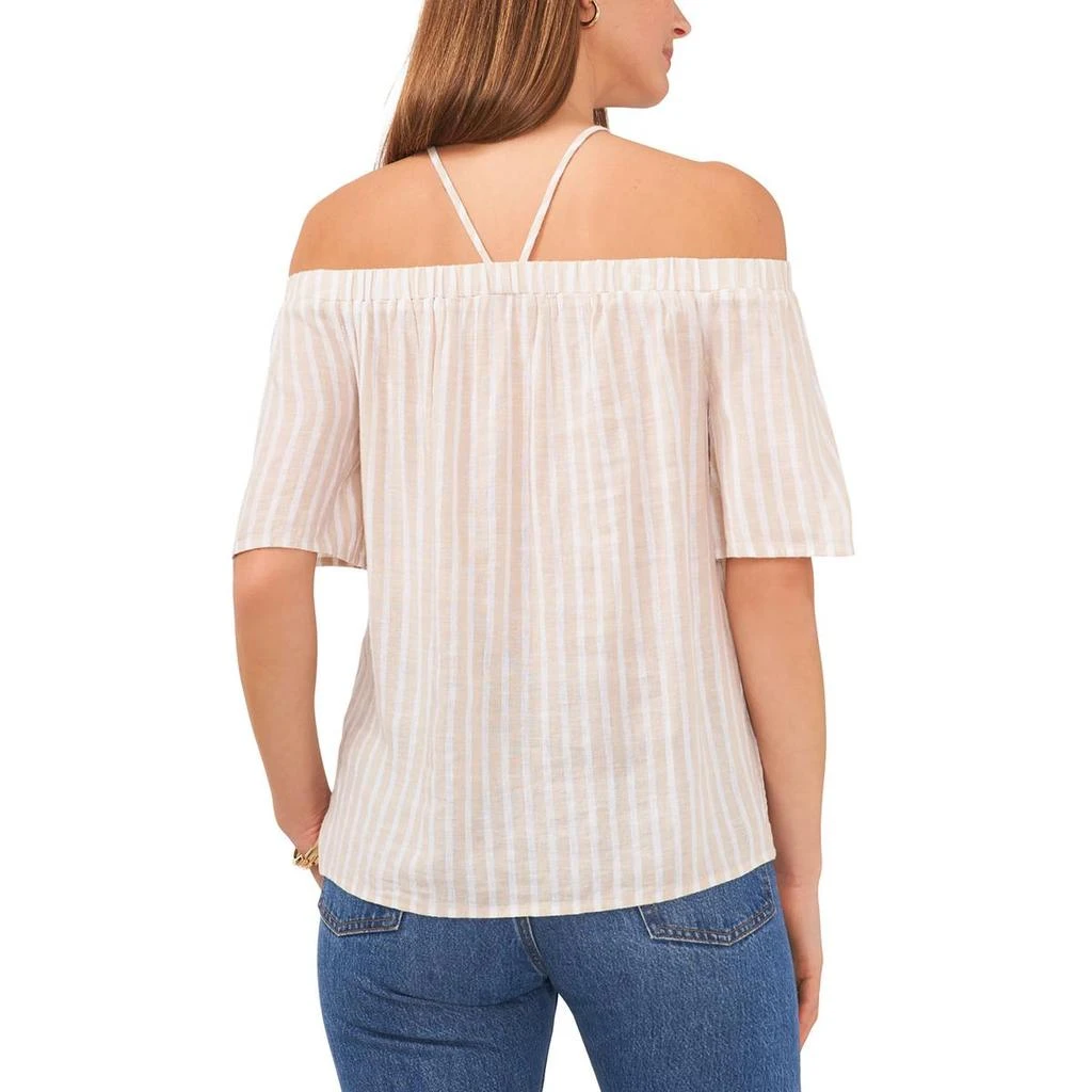 Vince Camuto Womens Striped Blouse Off The Shoulder 2