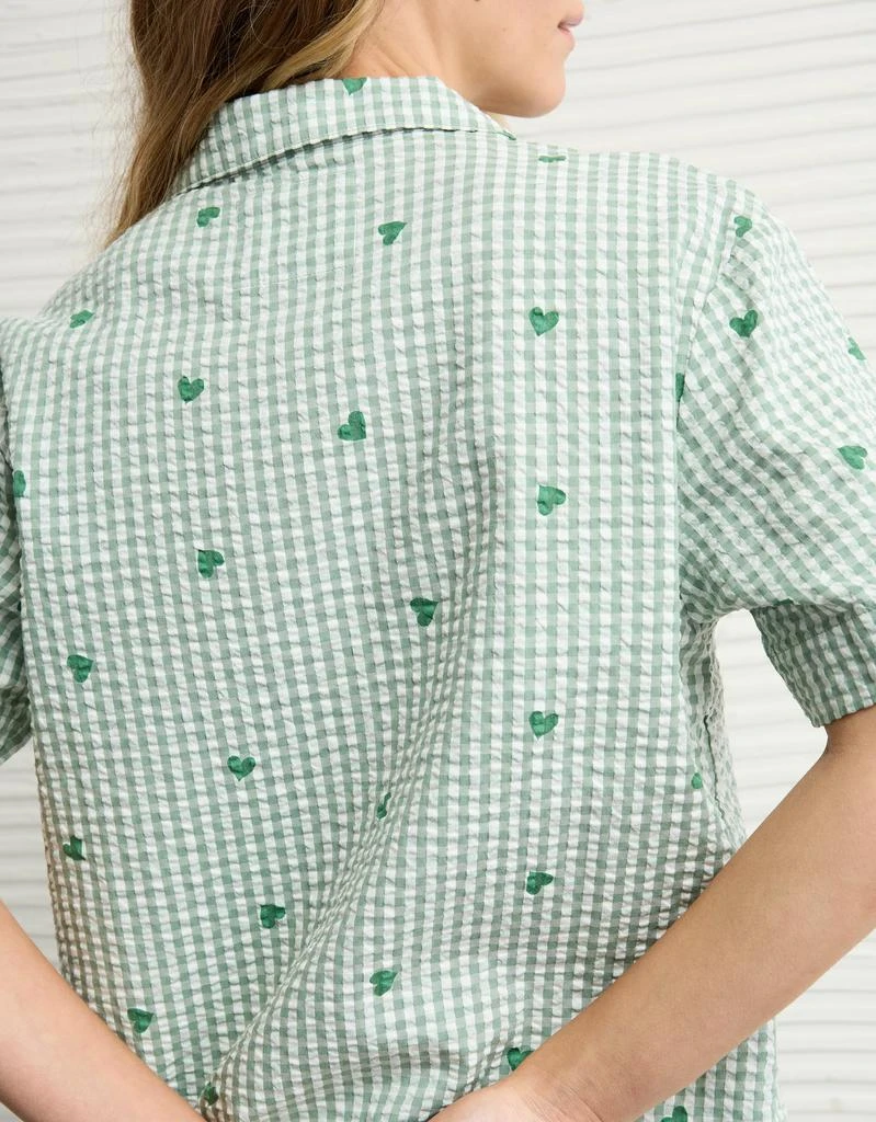 AE AE Gingham Hearts Seersucker PJ Set 6