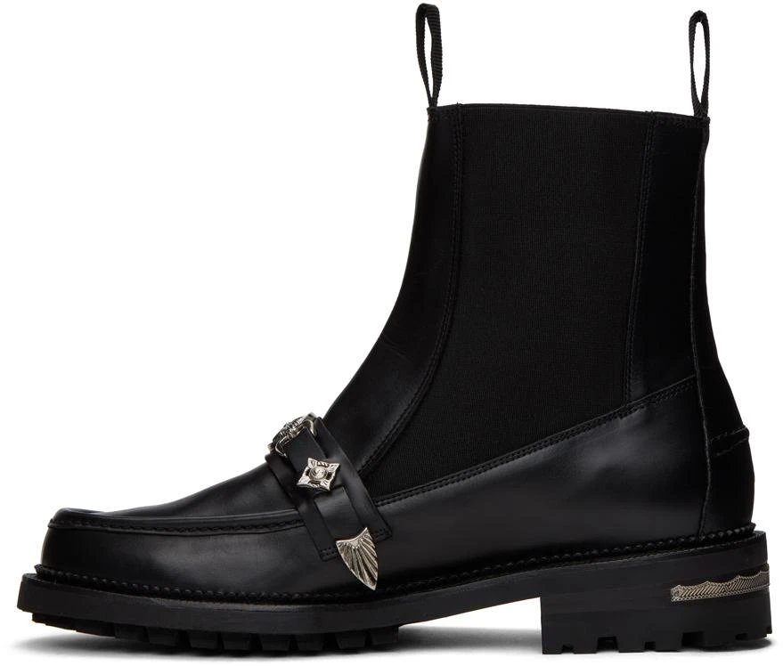Toga Virilis Black Graphic Hardware Chelsea Boots 3