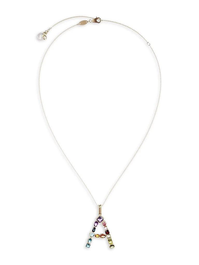 Dolce
Gabbana Rainbow Alphabet 18K Gold
Gemstone Initial Pendant Necklace