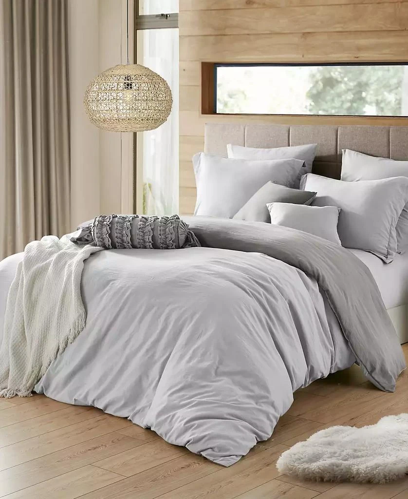 Macy's Cathay Home Inc. Ultra Soft Reversible Crinkle Duvet Cover Set 1