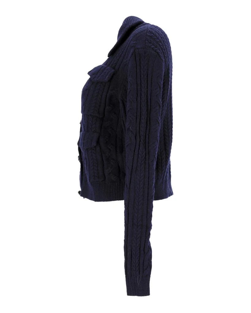 Self Portrait Jacket and Midi Skirt Set in Navy Blue Polyamide 5