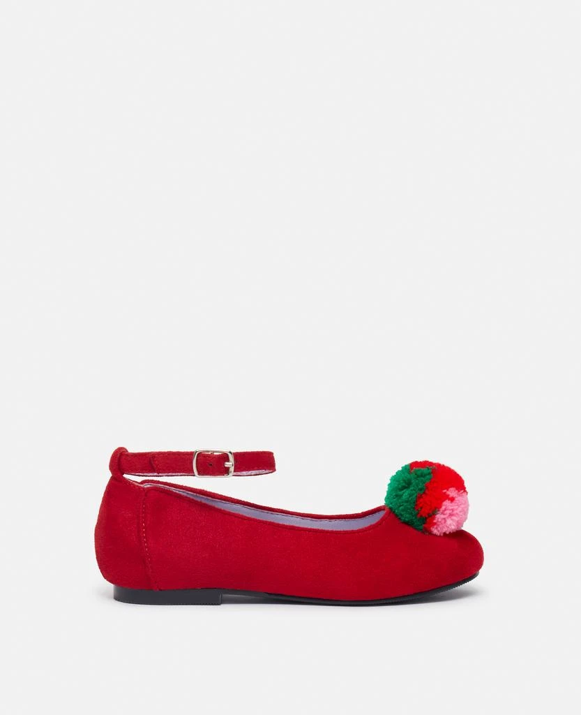 Stella McCartney Stella McCartney - Fluffy Fruit Tassel Ballet Flats, Woman, Red, Size: 32 1
