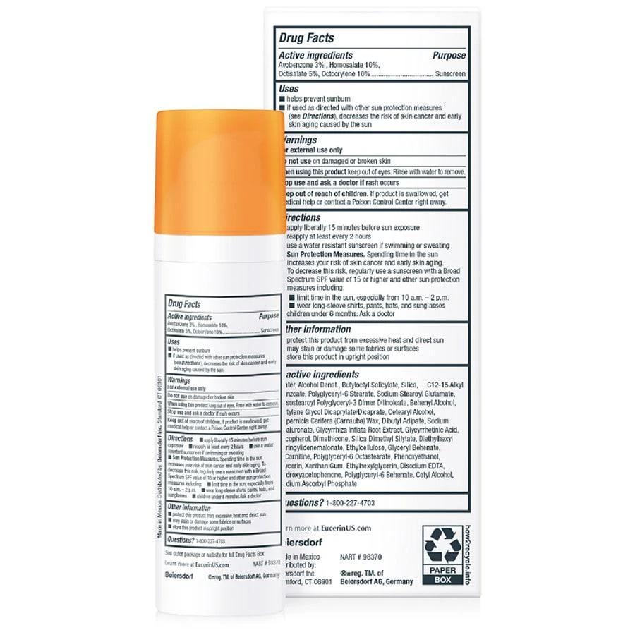 Eucerin Face Sunscreen Lotion SPF 50, Age Defense 2