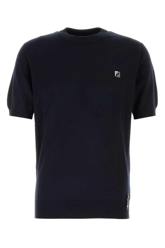 Fendi Fendi FF Plaque Short Sleeved Knitted T-Shirt 1