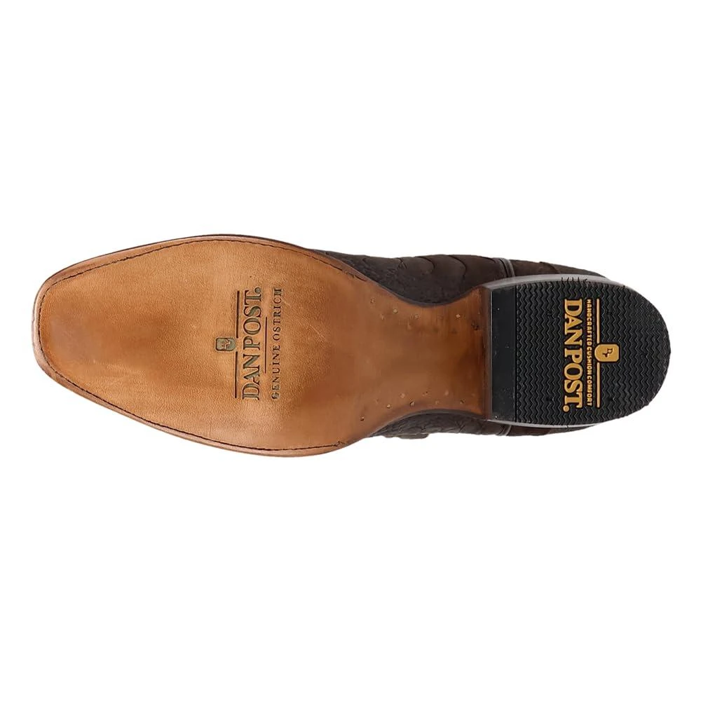 Dan Post Dan Post Boots Mens Anders Embroidered Ostrich Square Toe Dress Boots Mid Calf - Brown 5