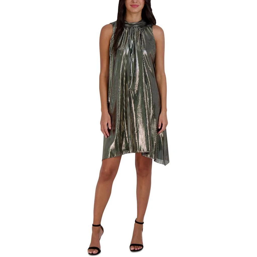 Donna Ricco Womens Metallic Assymetric Mini Dress 3
