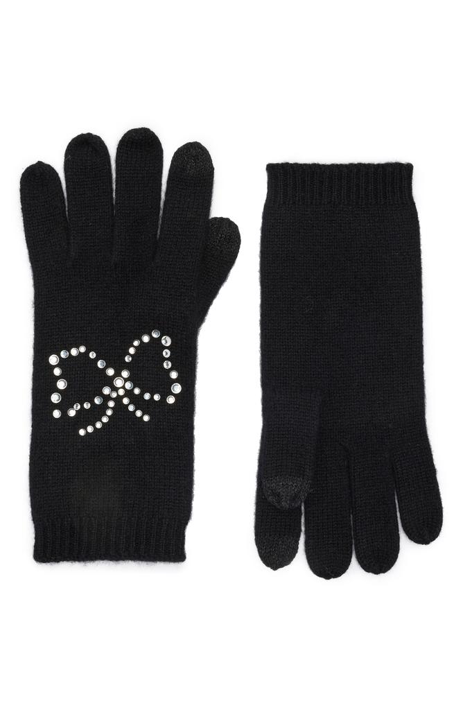 Sofia Cashmere Stud Bow Cahsmere Gloves