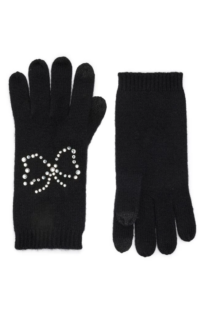 Sofia Cashmere Stud Bow Cahsmere Gloves 1