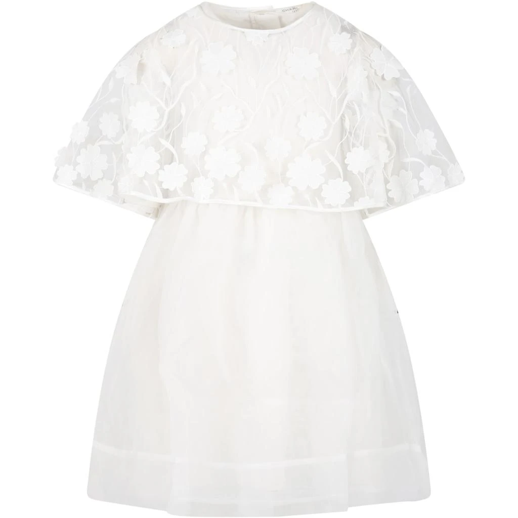 Charabia White Dress For Girl With Lace 1
